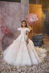 Ivory Tulle & Lace Couture Flower Dress