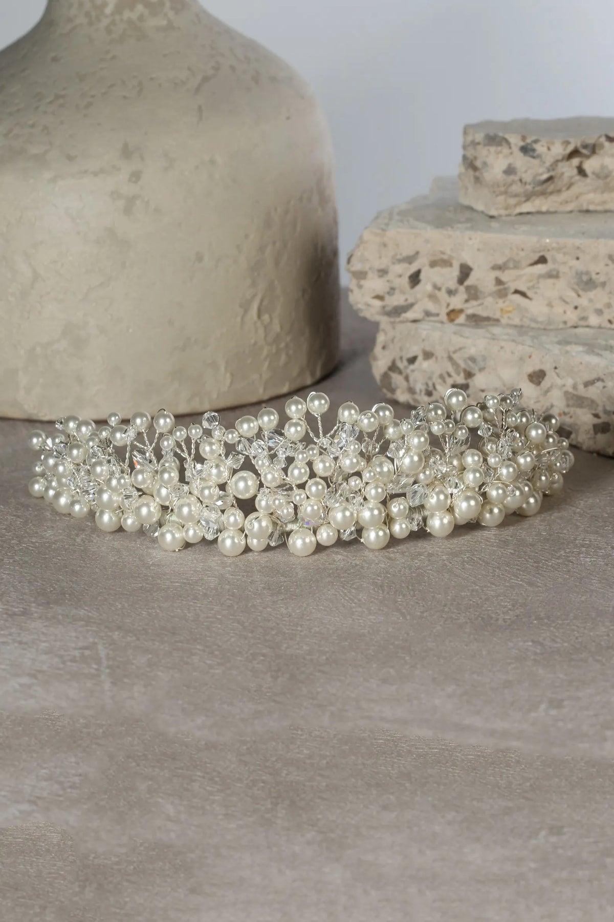 Pearl & Crystal Sprig Tiara